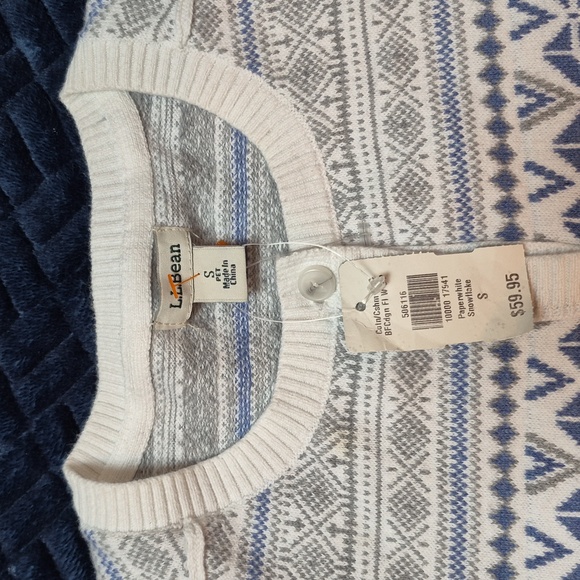 L.L. Bean Cotton & Cashmere Fair Isle Cardigan Size Small Petite, New With Tags! - Picture 8 of 16